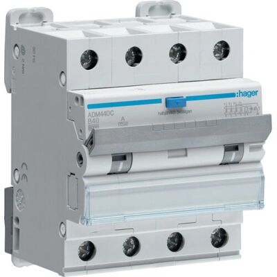 Hager ADM440C - 4-poliger RCBO, 230/400V, 40A - Zubehör Hager ADM440C - 4-poliger RCBO, 230/400V, 40A - Zubehör