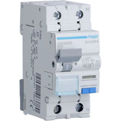 Accessoire d'armoire électrique Hager ADC925D - 2P 25A B 0,03A AC - Publicité Accessoire d'armoire électrique Hager ADC925D - 2P 25A B 0,03A AC - Publicité