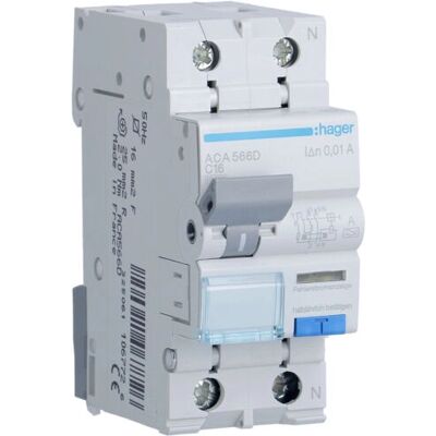 Hager ACA566D - 1P+N 10kA FI/LS-Schalter Hager ACA566D - 1P+N 10kA FI/LS-Schalter