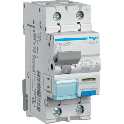Hager ADA525D Disjoncteur différentiel - 1P+N 25A 10kA IP20 - Publicité Hager ADA525D Disjoncteur différentiel - 1P+N 25A 10kA IP20 - Publicité