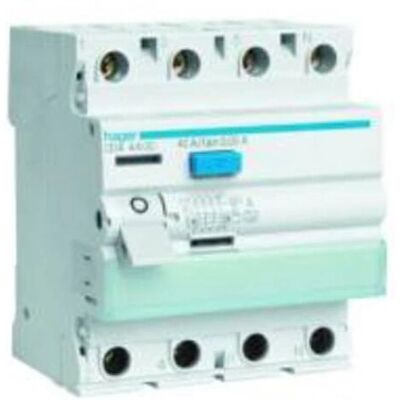 Hager CDA425D Dispositivo Residual - 4 polos, 25A, 30mA, Montaje DIN Hager CDA425D Dispositivo Residual - 4 polos, 25A, 30mA, Montaje DIN