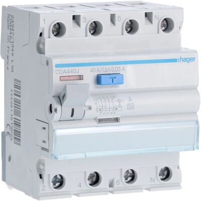 Hager CDA440J Fehlerstromschutzschalter - Elektrische Gehäusezubehör Hager CDA440J Fehlerstromschutzschalter - Elektrische Gehäusezubehör