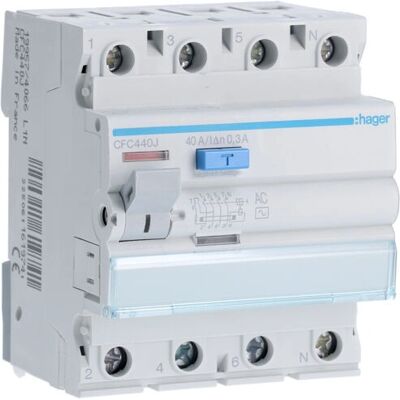 Accesorio de caja eléctrica HAGER CFC440J - 3P+N 40A 300mA Tipo AC Accesorio de caja eléctrica HAGER CFC440J - 3P+N 40A 300mA Tipo AC