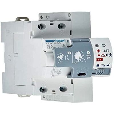 Interrupteur différentiel Hager CDA240SC - 40A, 30mA, 2P, Type A - Publicité Interrupteur différentiel Hager CDA240SC - 40A, 30mA, 2P, Type A - Publicité