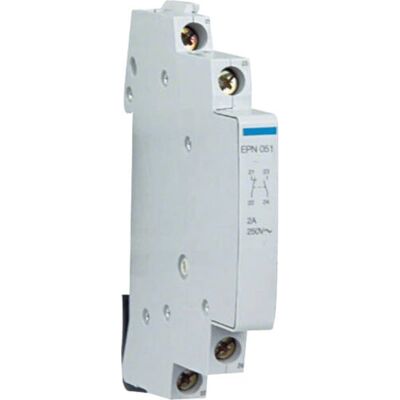 Hager EPN051 Interruptor auxiliar - 1S+1Ö - 0,5TE - Para relés Hager EPN051 Interruptor auxiliar - 1S+1Ö - 0,5TE - Para relés