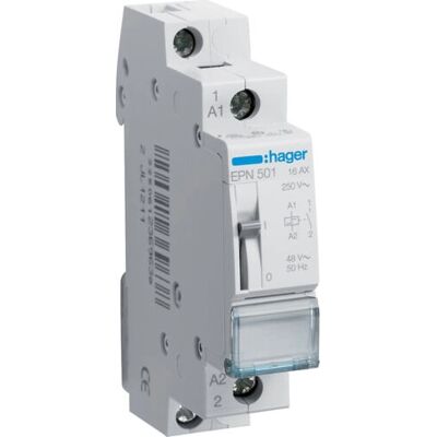 Hager EPN501 Elektrische Gehäusezubehör - 48V, 16A, Relais Hager EPN501 Elektrische Gehäusezubehör - 48V, 16A, Relais