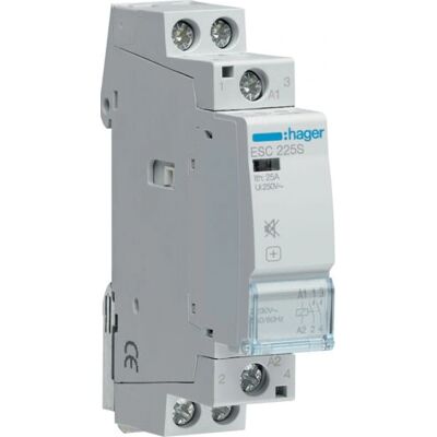 Hager ESC225S Relé eléctrico - 25A, gris, silencioso Hager ESC225S Relé eléctrico - 25A, gris, silencioso