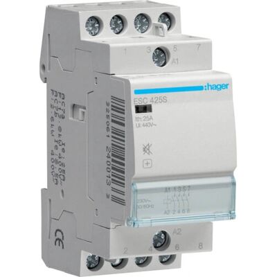 Hager ESC425S Elektrische Gehäusezubehör - 25A, 400V, IP2X - Leises Relais Hager ESC425S Elektrische Gehäusezubehör - 25A, 400V, IP2X - Leises Relais