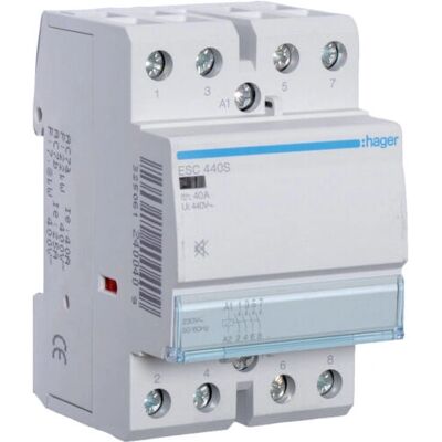 Hager ESC440S Electrical Enclosure Accessory - Installationsschütz 40A 230V/UC 400V/UC Hager ESC440S Electrical Enclosure Accessory - Installationsschütz 40A 230V/UC 400V/UC