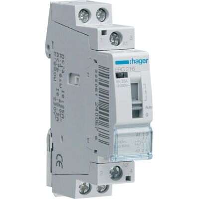 Hager ERC216 Relé elétrico cinza - Trilho DIN 16A Hager ERC216 Relé elétrico cinza - Trilho DIN 16A