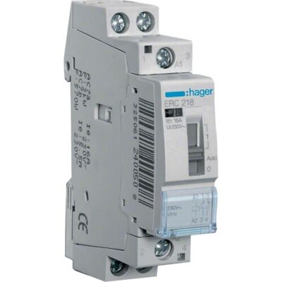 Hager ERC218 Grijze Elektrisch Relais - 16A, 230V, DIN Rail Hager ERC218 Grijze Elektrisch Relais - 16A, 230V, DIN Rail