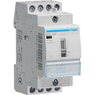 Hager ERC418 Relais électrique - 16A, 2 NO & 2 NC, 230V - Relais électrique - Publicité Hager ERC418 Relais électrique - 16A, 2 NO & 2 NC, 230V - Relais électrique - Publicité