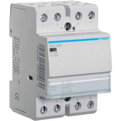 Hager ESC443 - Contacteur 40A 3F+1O - Accessoire d'armoire électrique Hager ESC443 - Contacteur 40A 3F+1O - Accessoire d'armoire électrique