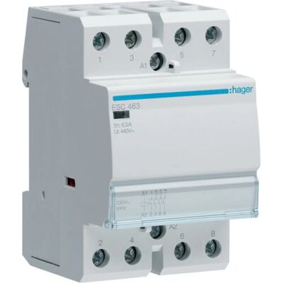 Hager ESC463 - Elektromagnetischer Relaisschütz - 63A, 4 Kontakte, 230V Hager ESC463 - Elektromagnetischer Relaisschütz - 63A, 4 Kontakte, 230V