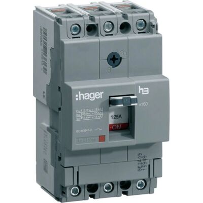 Hager HHA125H - 125A 3P 25kA Leistungsschalter - Zubehör für Gehäuse Hager HHA125H - 125A 3P 25kA Leistungsschalter - Zubehör für Gehäuse