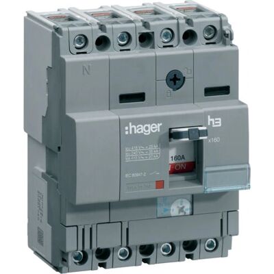 Hager HNA161H - Disjoncteur réglable 160A 4P - Accessoire pour armoire électrique - Publicité Hager HNA161H - Disjoncteur réglable 160A 4P - Accessoire pour armoire électrique - Publicité