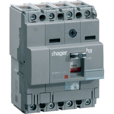 Hager HCA161H 4-poliger 160A Schalter - Haupt- und Wartungsschalter Hager HCA161H 4-poliger 160A Schalter - Haupt- und Wartungsschalter