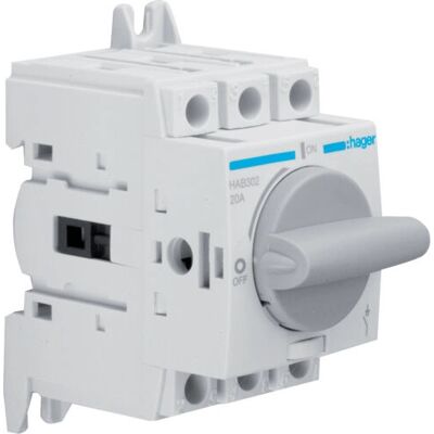Hager HAB302 - Interruptor de seguridad de 3 polos - Accesorio para caja eléctrica Hager HAB302 - Interruptor de seguridad de 3 polos - Accesorio para caja eléctrica