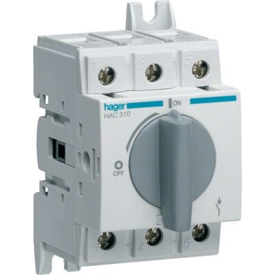 Accesorio para caja eléctrica Hager HAC310 - Interruptor 3 polos 100A, Bloqueable Accesorio para caja eléctrica Hager HAC310 - Interruptor 3 polos 100A, Bloqueable