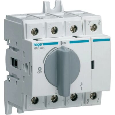 Hager HAC406 4-poliger Schalter IP20 - Elektrische Gehäusezubehör Hager HAC406 4-poliger Schalter IP20 - Elektrische Gehäusezubehör