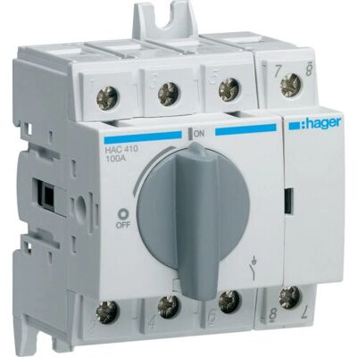Accesorio para caja eléctrica Hager HAC410 - Interruptor 4P 100A Accesorio para caja eléctrica Hager HAC410 - Interruptor 4P 100A
