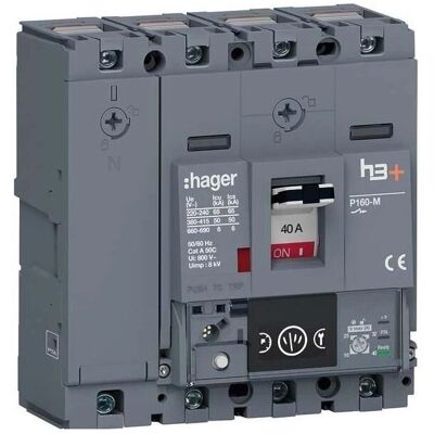 Hager HMS041NC - Disjoncteur 40A 50kA 4P - Publicité Hager HMS041NC - Disjoncteur 40A 50kA 4P - Publicité