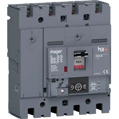 Hager HMT101NR - Disjoncteur 100A 4P - IP40 - Publicité Hager HMT101NR - Disjoncteur 100A 4P - IP40 - Publicité