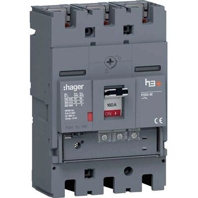 Hager HMT160GR - Disjoncteur 160A - 50kA - 3P3D - Publicité Hager HMT160GR - Disjoncteur 160A - 50kA - 3P3D - Publicité