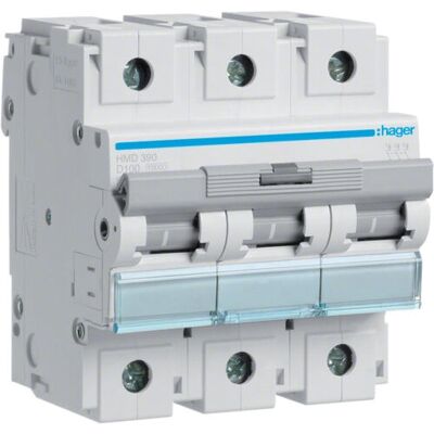 Hager HMD390 3P 15kA D-100A 4,5M Schutzschalter Hager HMD390 3P 15kA D-100A 4,5M Schutzschalter