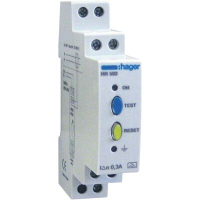 Hager HR502 - Elektrisches Gehäzenzubehör - Differenzrelais 300mA, fest, DIN-Schiene Hager HR502 - Elektrisches Gehäzenzubehör - Differenzrelais 300mA, fest, DIN-Schiene
