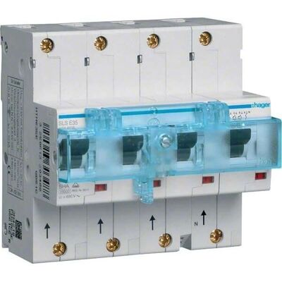 Hager HAG HTN635E SLS-Schalter - 3P+N, 35A, DIN-Schiene, IP20, VDE Hager HAG HTN635E SLS-Schalter - 3P+N, 35A, DIN-Schiene, IP20, VDE