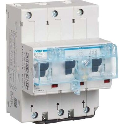 Hager HTU335E 3-poliger Schalter 35A DIN-Schiene IP20 Hager HTU335E 3-poliger Schalter 35A DIN-Schiene IP20