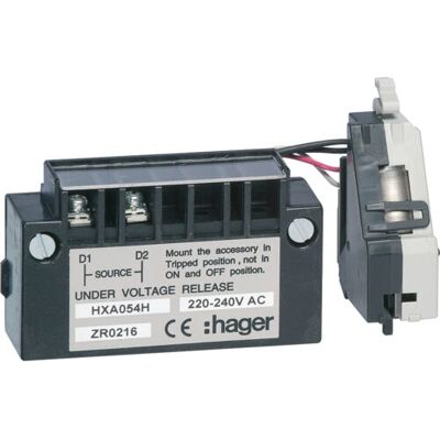 Hager HXA054H Disparador de Baja Tensión - Accesorios para armario eléctrico Hager HXA054H Disparador de Baja Tensión - Accesorios para armario eléctrico
