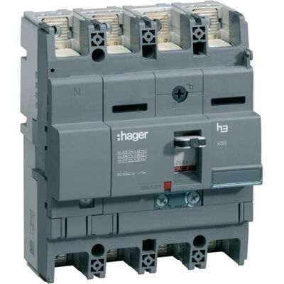 Hager - Interruptor disparador termomagnético 4P 250A 40KA X250 HNB251H Hager - Interruptor disparador termomagnético 4P 250A 40KA X250 HNB251H