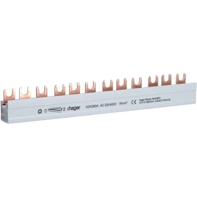 Hager KDN380A Barre de phases 3 pôles - Accessoire pour boîtier électrique - Publicité Hager KDN380A Barre de phases 3 pôles - Accessoire pour boîtier électrique - Publicité