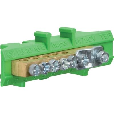 Hager KM06E Messingklemme - 6 Anschlüsse - 60A - Elektroteile Hager KM06E Messingklemme - 6 Anschlüsse - 60A - Elektroteile