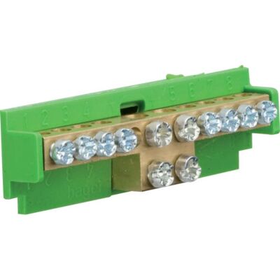 Accessoire pour boîtier électrique Hager KM10E - Laiton, 20 pièces, Vert/Jaune - Publicité Accessoire pour boîtier électrique Hager KM10E - Laiton, 20 pièces, Vert/Jaune - Publicité