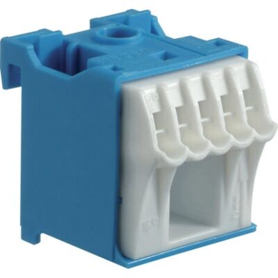 Hager KN06N Klemmenblock - Blau, Weiß - 63A - 6P - Sicherer Kontakt Hager KN06N Klemmenblock - Blau, Weiß - 63A - 6P - Sicherer Kontakt