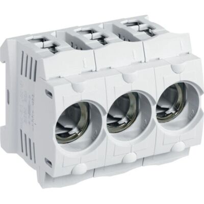 Hager LD046 Fuse Holder - 3-Pole, White - Suitable for DIN Rail Hager LD046 Fuse Holder - 3-Pole, White - Suitable for DIN Rail