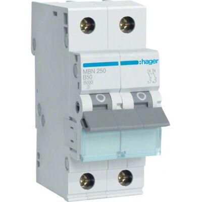 Hager MBN250 2P B-50A Leitungsschutzschalter - Sicherungsautomat Hager MBN250 2P B-50A Leitungsschutzschalter - Sicherungsautomat
