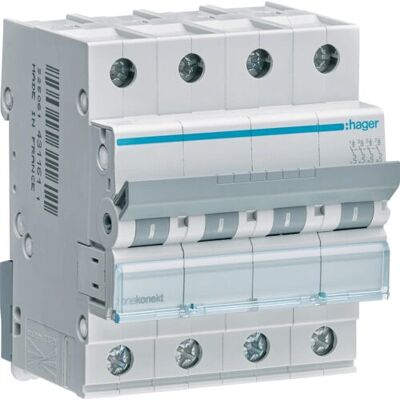 Hager MBN416E - Leitungsschutzschalter - 4-polig - 16A Hager MBN416E - Leitungsschutzschalter - 4-polig - 16A