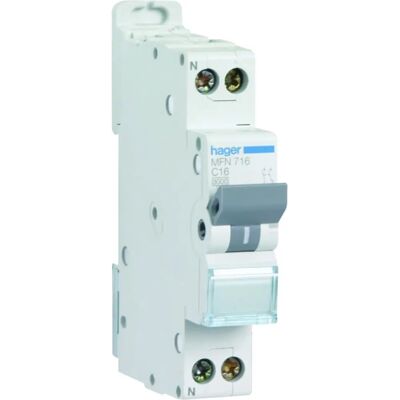 Hager Modèle MFS706 - Unipolaire avec Neutre - Disjoncteur 6A - Publicité Hager Modèle MFS706 - Unipolaire avec Neutre - Disjoncteur 6A - Publicité