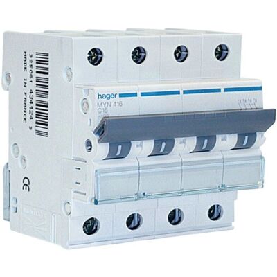 Hager Interrupteur 4P 16A 4.5KA - Publicité Hager Interrupteur 4P 16A 4.5KA - Publicité