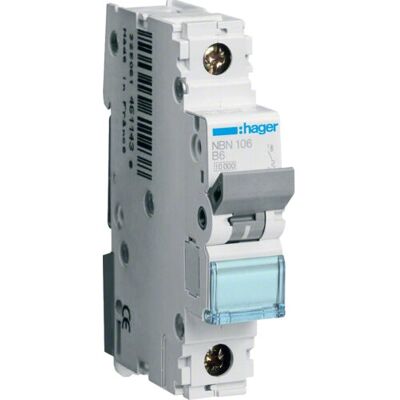Hager NBN106 Leitungsschutzschalter - 1P, 6A, 50/60Hz Hager NBN106 Leitungsschutzschalter - 1P, 6A, 50/60Hz