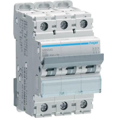 Hager NBN340 Leitungsschutzschalter 3P - 40A, 10kA, 3 Module Hager NBN340 Leitungsschutzschalter 3P - 40A, 10kA, 3 Module