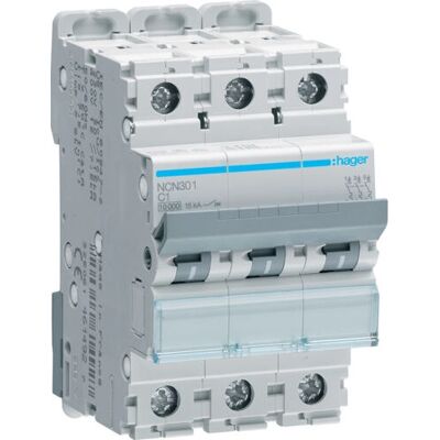 Hager NCN301 - Leitungsschutzschalter 3-pol 1A 10kA - Elektronikzubehör Hager NCN301 - Leitungsschutzschalter 3-pol 1A 10kA - Elektronikzubehör