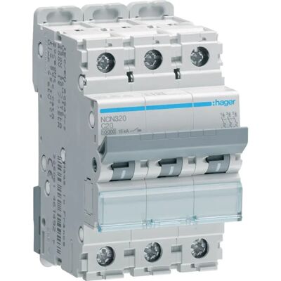 Hager NCN320 Leitungsschutzschalter - 3P 20A 10kA - Wandmontage Hager NCN320 Leitungsschutzschalter - 3P 20A 10kA - Wandmontage