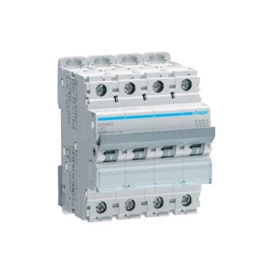 Hager NCN463 Leitungsschutzschalter - 4-pol., 63A, 10kA, IP20 Hager NCN463 Leitungsschutzschalter - 4-pol., 63A, 10kA, IP20