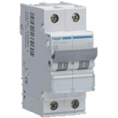 Hager NFN220 Disjoncteur - 2P 20A - Courbe C - Publicité Hager NFN220 Disjoncteur - 2P 20A - Courbe C - Publicité