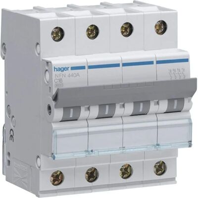 Hager NFN432 - Disjoncteur 4 pôles - 32A - 4 modules - Publicité Hager NFN432 - Disjoncteur 4 pôles - 32A - 4 modules - Publicité